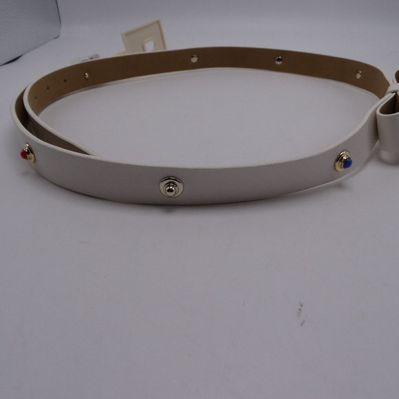 KATE SPADE In The Loop Ivory Leather Skinny Belt S - Picture 4 of 8